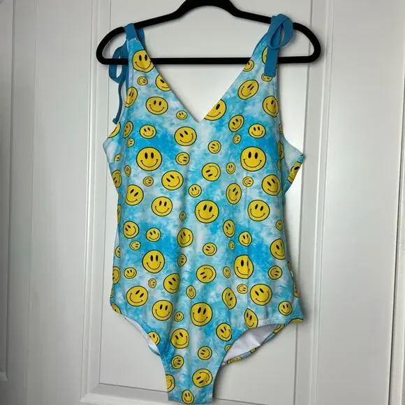 Posh Peanut Swimsuit One Piece Blue Smiley Face - Picture 13 of 14